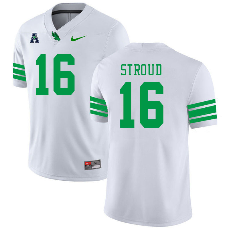 #16 Gabe Stroud North Texas Mean Green College Football Jerseys Stitched-White